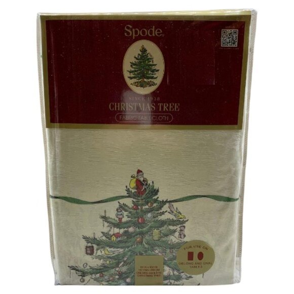 Spode Christmas Tree Tablecloth 60x102 Fabric NWT - Picture 1 of 9